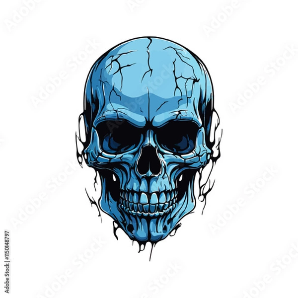 Obraz Skull skeleton vector design in different styles with solid background