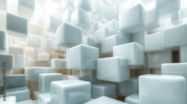 Fototapeta abstract background abstract illustration of 3d cub