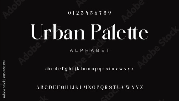 Fototapeta Modern Bold Font. Sans Serif Font. Regular Uppercase Lowercase Typography urban style alphabet fonts for fashion, sport, technology, digital, movie, logo design, vector illustration