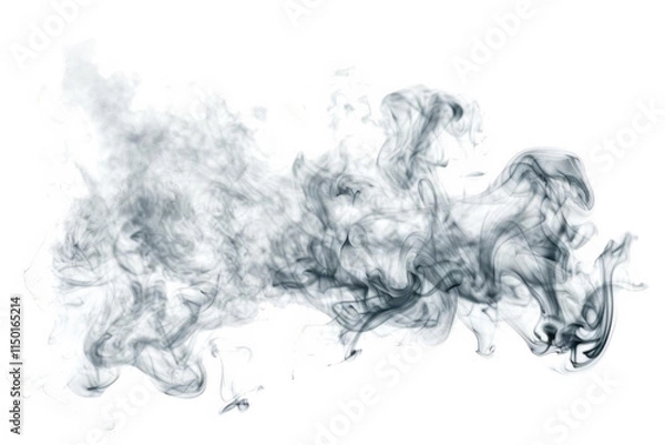 Obraz Smoke Flows Gracefully Across a Black Background, Creating Abstract Art and Fluid Dynamics.