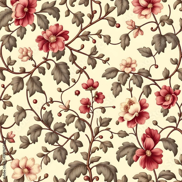 Fototapeta seamless pattern with flowers
