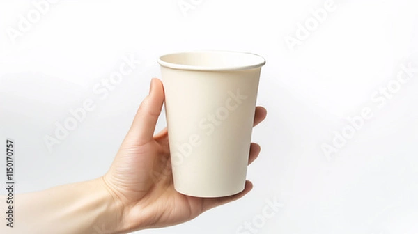 Fototapeta paper cup in hand