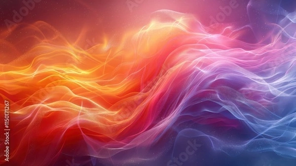 Fototapeta Abstract Fire and Ice: A mesmerizing blend of fiery oranges and cool blues creates a dynamic, abstract artwork. Perfect for designs needing a touch of vibrant energy and contrasting elements.