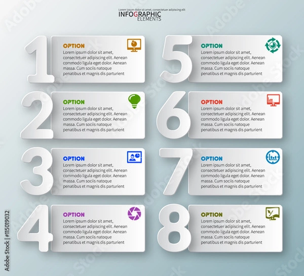 Obraz Abstract 3D Paper Infographics