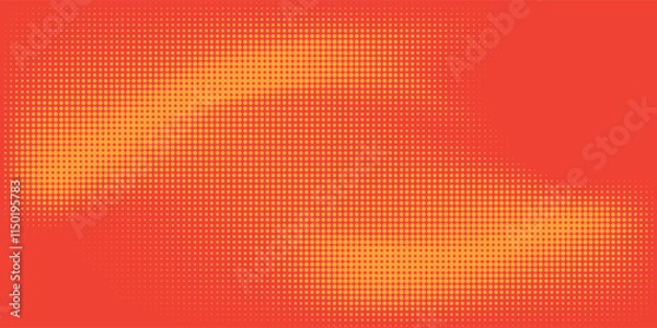 Fototapeta Dots halftone orange color pattern gradient texture with technology digital background. Dots pop art comics with summer background.