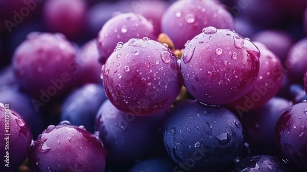 Fototapeta purple grape close up stock image isolated on a white background purple grape