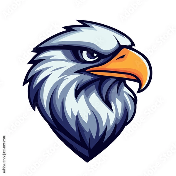 Obraz Eagle mascot logo vector illustration on isolated white background
