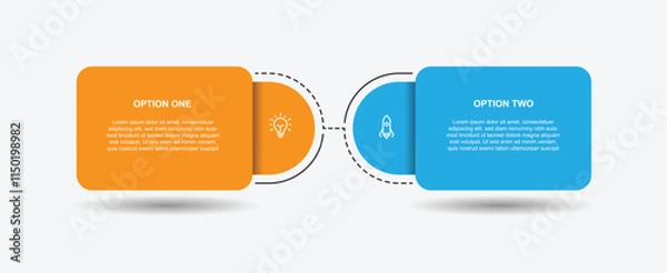 Fototapeta 2 step table infographic template can be used for workflow, business information and web graphic design 