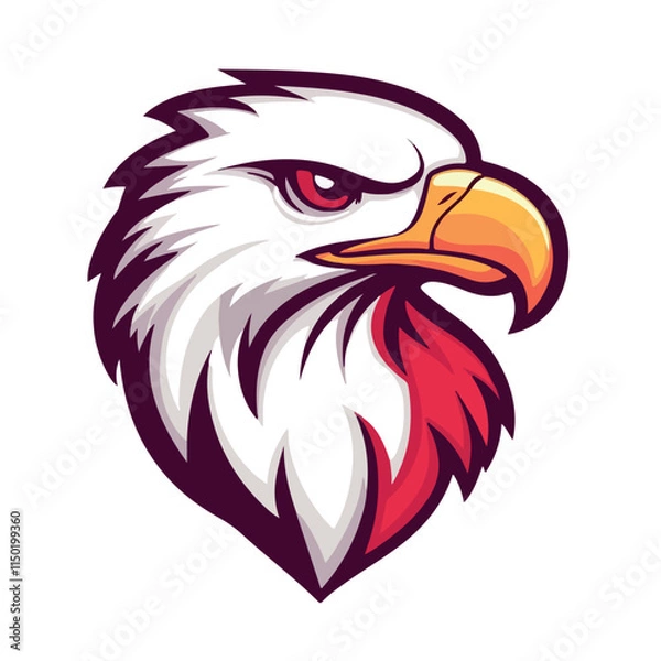 Obraz Eagle mascot logo vector illustration on isolated white background
