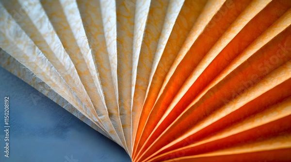 Fototapeta Macro Image Traditional Paper Fan Opened Elegance Grace Lunar New Year Text Branding Space