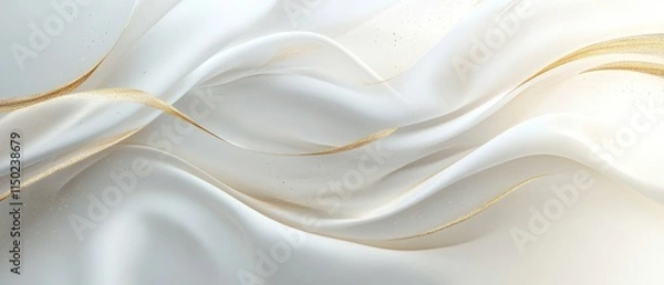 Fototapeta Elegant white background with elegant golden elements. Modern 3D Abstract