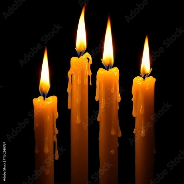 Obraz three burning candles