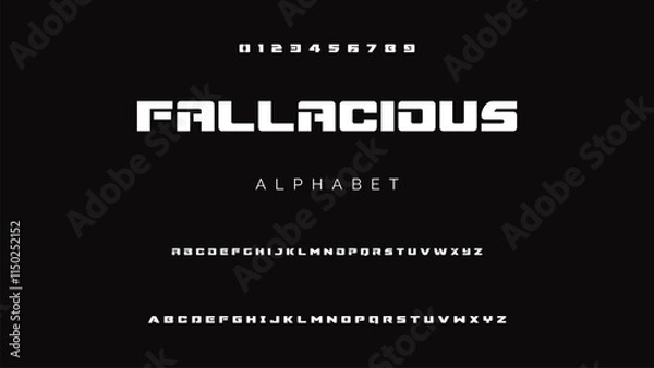 Fototapeta Creative font. Modern abstract digital tech font. Logo creative font, type, technology, movie, digital, music, movie. Fonts and illustration in vector format.