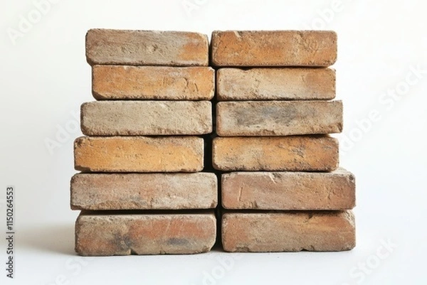 Fototapeta Raw Bricks Stacked in Bright Light Setting