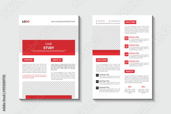 Obraz Case study flyer template design