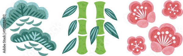 Obraz 松竹梅のイラスト