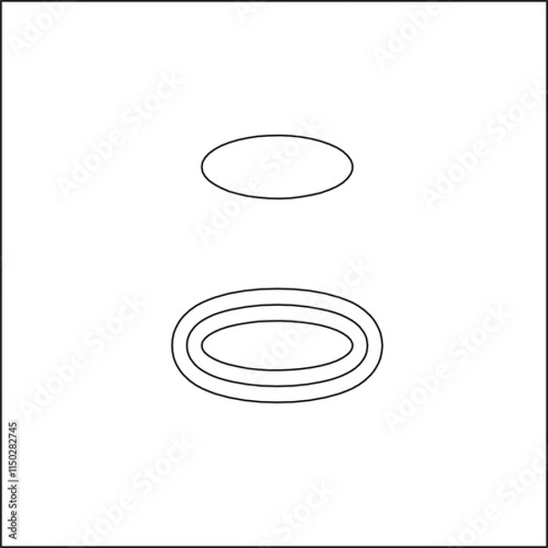 Obraz black and white abstract circle sketch drawing
