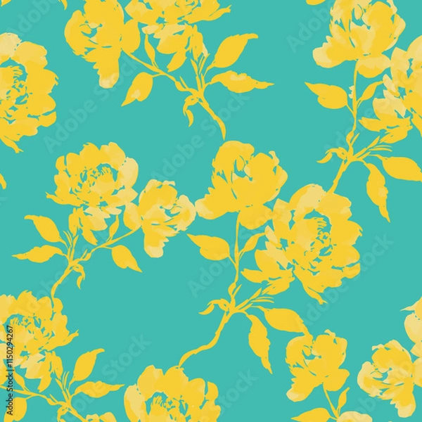 Fototapeta seamless pattern with flowers