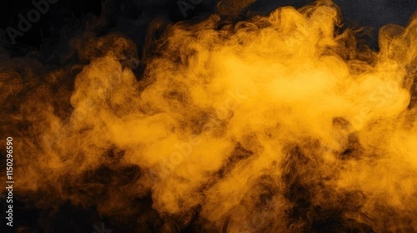 Obraz yellow smoke texture on black background