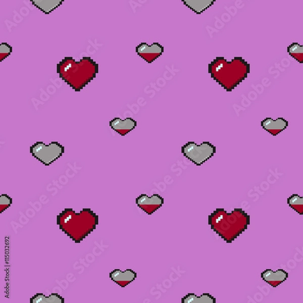 Fototapeta 8bit  hearts pattern
