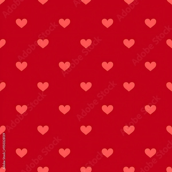 Fototapeta Seamless pattern with red hearts