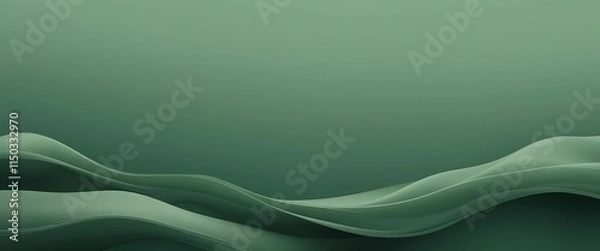 Fototapeta Abstract Green Waves Smooth Flowing Design Background