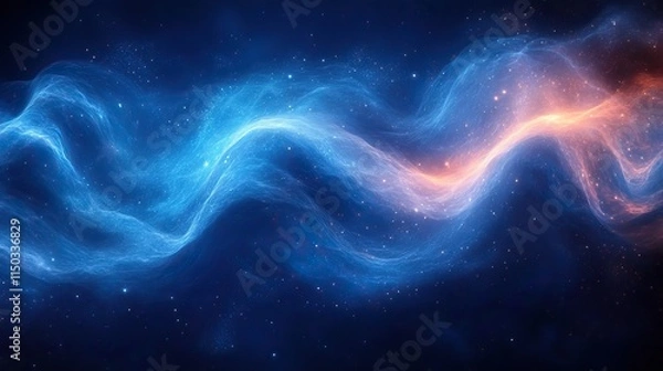 Fototapeta Abstract blue background with flow and pattern for texture wallpaper or wave, artistic and creative design