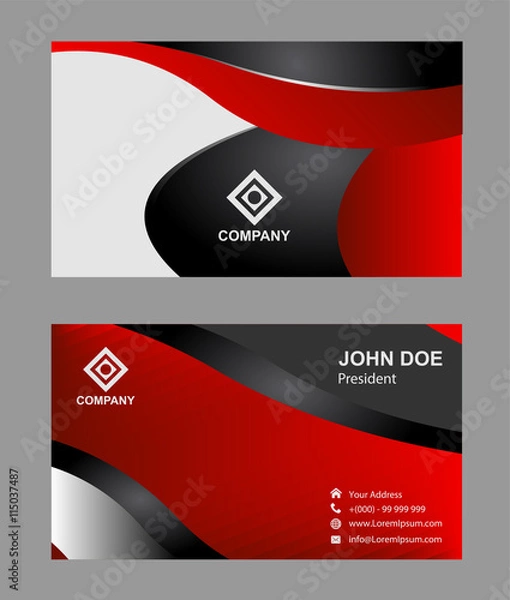 Fototapeta Modern simple light business card template
