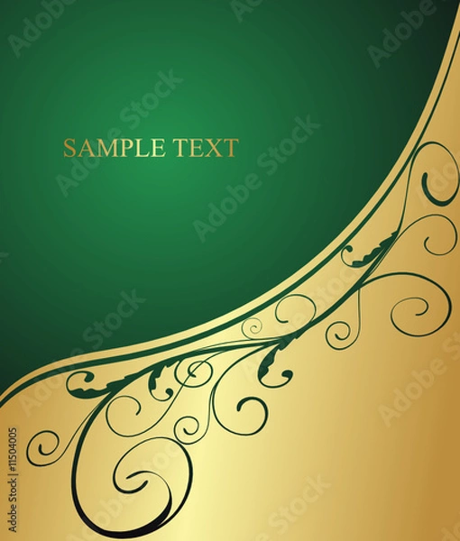 Obraz green and gold background