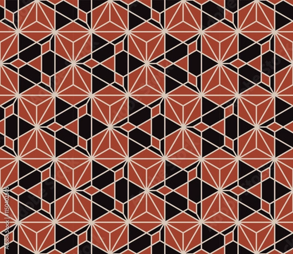 Fototapeta Seamless geometric pattern. Girih-5. Girih-6. Background vector illustration. Seamless girih pattern. Traditional Islamic Design. Mosque decoration element. Morocco seamless vector pattern.