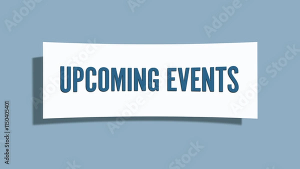 Fototapeta Upcoming Events. A card isolated on blue background.