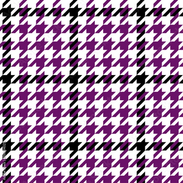Fototapeta Houndstooth textured pattern for fabrics, print, textile, wallpaper, garments, clothing and background. Seamless vector hounds tooth design.