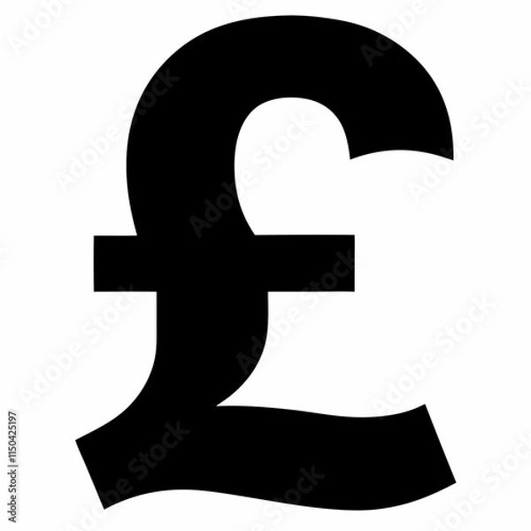 Obraz Black Pound Sign Silhouette Vector
