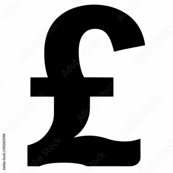 Obraz Black Pound Sign Silhouette Vector