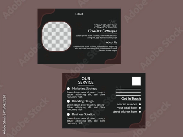 Obraz business card template, Business postcard design template layout