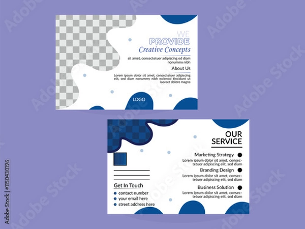 Obraz business card design and postcard design template layout