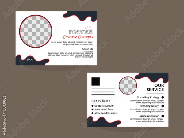 Obraz corporate identity template with card, postcard design