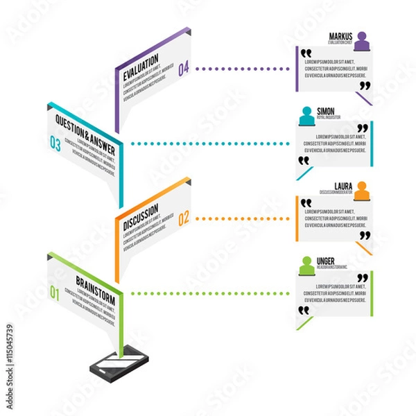 Fototapeta Isometric Discussion Chart Infographic