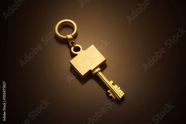 Fototapeta Golden key on abstract background