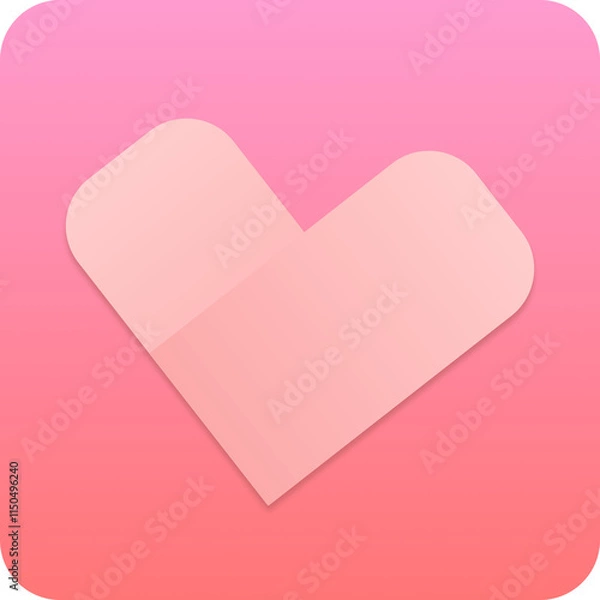 Fototapeta Valentine's red heart icon. Heart shape
Flat red love for Valentine's Day and wedding invitation. Button with heart.