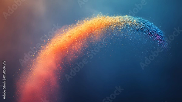 Fototapeta A dramatic low-angle shot of colored powders being tossed into the sky forming a rainbow of hues.