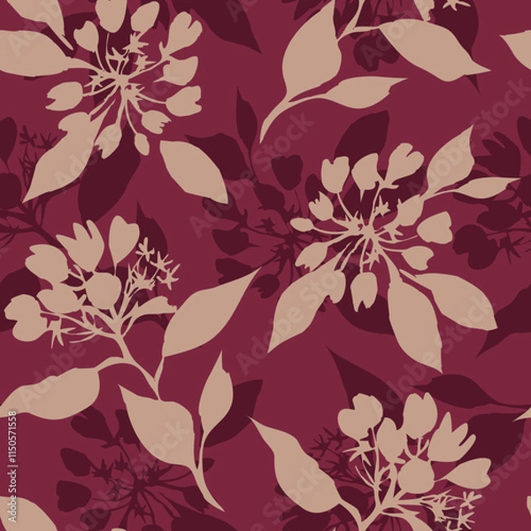 Obraz Decorative Flowers Seamless Pattern 12c.eps