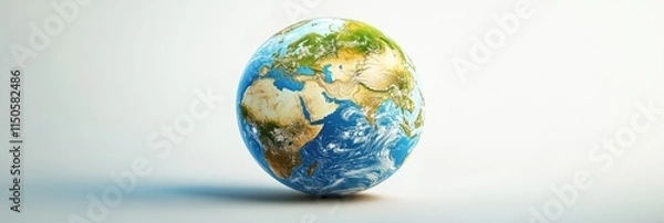 Fototapeta Three-Dimensional Globe Featuring Detailed Map of European Countries with Earthy Textures