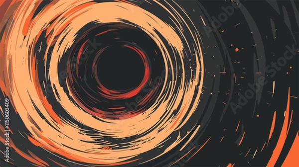 Obraz Black Hole Vortex Flat Vector Illustration