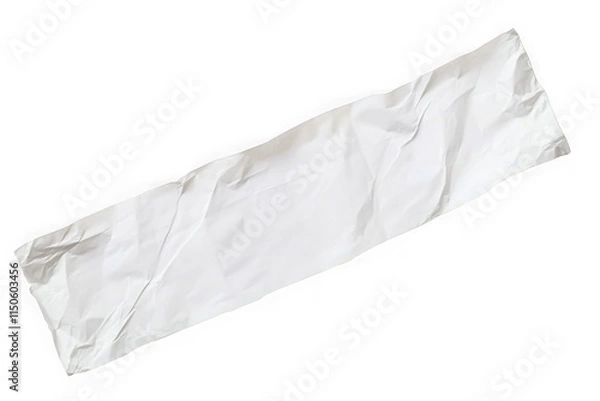 Fototapeta Crumpled long receipt paper on white background with clipping path 
