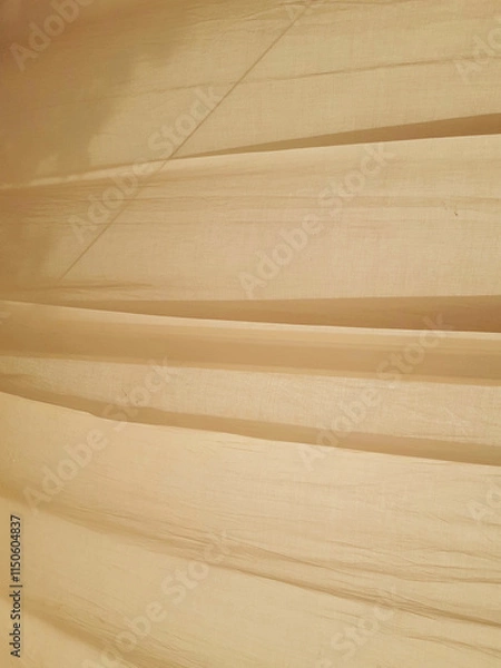 Obraz Canvas tent interior. Wavy fabric roof. Abstract wrinkled fabric background. White canvas texture with wrinkles. Ivory canvas fabric background. Full frame wrinkled canvas. Tents
