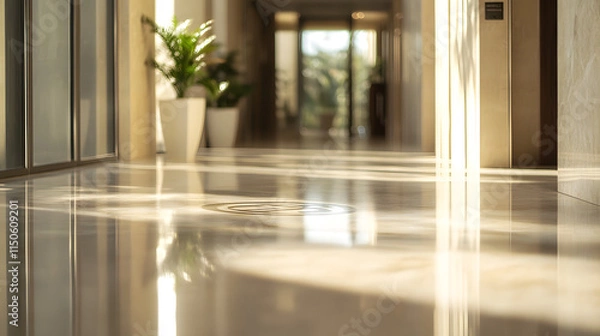 Obraz A modern hallway with a hand-drawn symbol engraved into polished marble.
