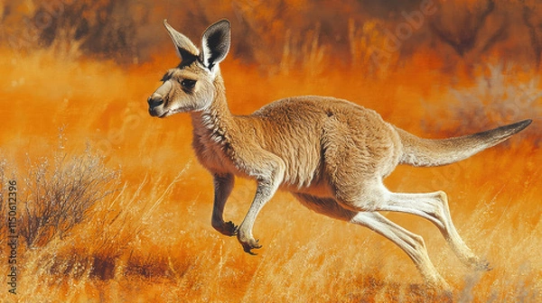 Obraz Red Kangaroo in Motion