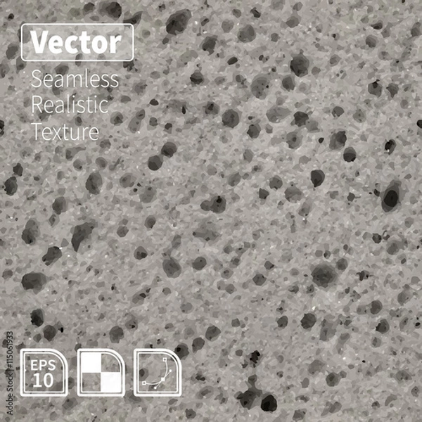 Fototapeta Vector seamless porous grey sponge texture