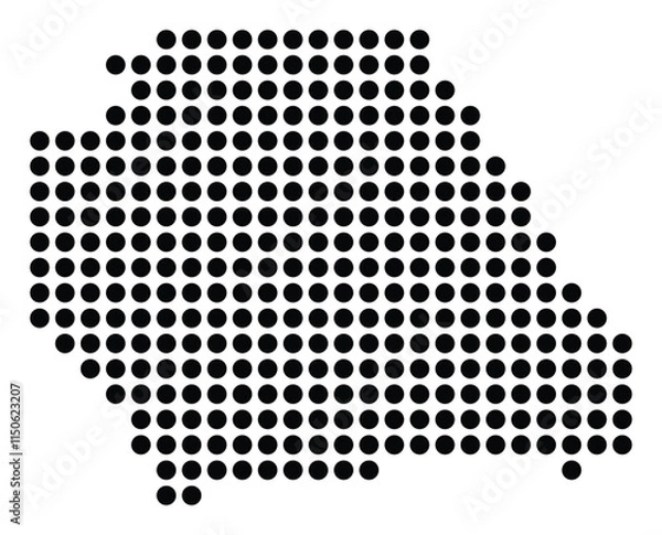 Fototapeta Symbol Map of the City Chiclana de la Frontera (Spain) showing the city with a pattern of just a few black dots